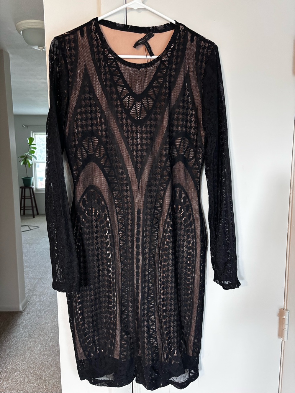BCBGMAXAZRIA black mesh dress
